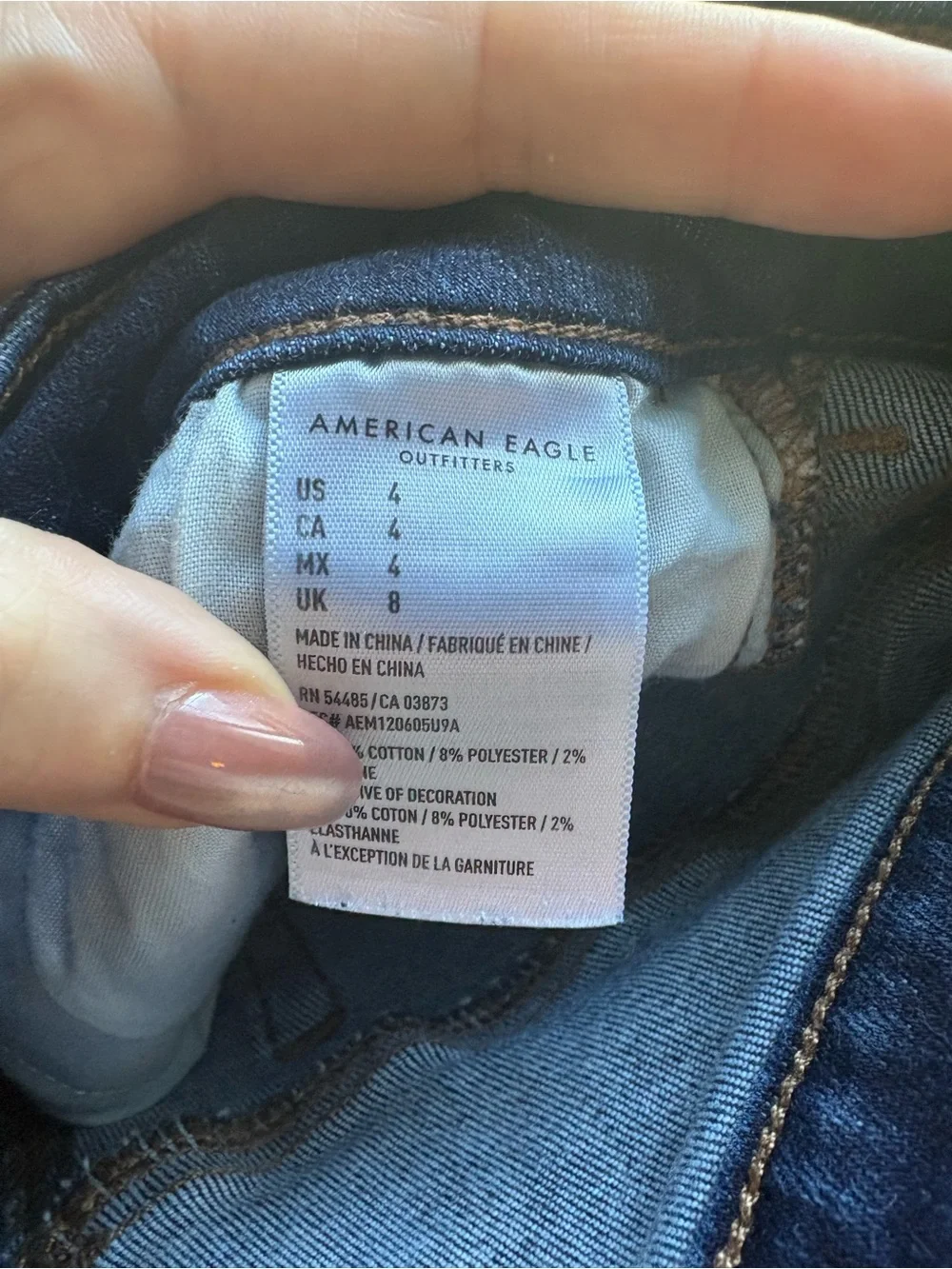American Eagle Outfitters Dark Blue Ripped Denim Cutoff Shorts